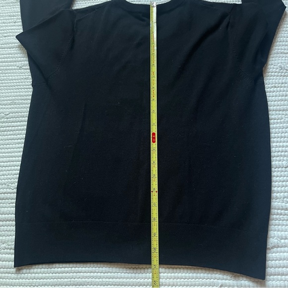 Spence Knits Black 3/4 sleeve Cardigan Sweater Ruffles Large - Picture 7 of 7